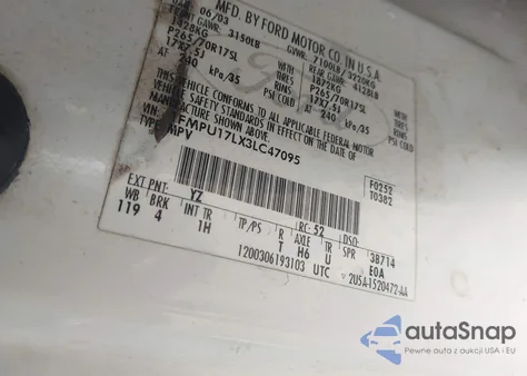 2003 Ford Expedition Eddie Bauer from USA, damaged, VIN 1FMPU17LX3LC47095